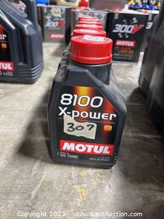 (6) Motul 8100 10w-60 1L Motor Oil Bottles