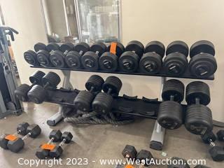 Weight Rack With (8) Sets Of Weights 