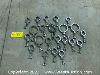 (22) Stainless Steel Tri Clamps