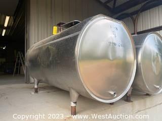 Stainless Steel Vacuum Refrigerated T-20 220 Gallon Tank