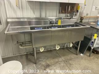 Advance Tabco Stainless Steel 3-Basin Sink 