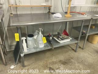 Stainless Steel Prep Table (No Contents) - 60”x30”x36