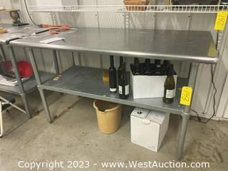 Stainless Steel Prep Table (No Contents) - 60”x30”x36
