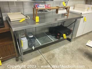 Stainless Steel Prep Table (No Contents) 