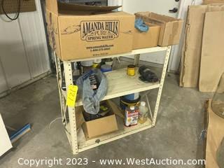 Adjustable Height Shelving Unit With Contents 
