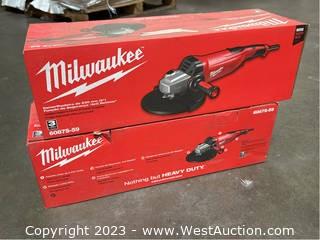 (2) Milwaukee 9” Large Angle Grinder with Non Lock On Switch