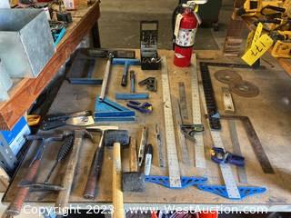 Contents Of Table: Assorted Hand Tools, Fire Extinguisher, Rulers And More 