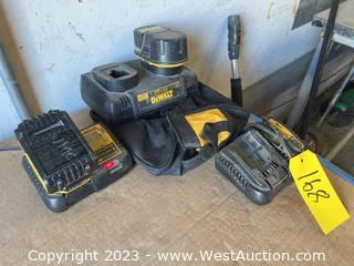 (3) DeWalt Battery Chargers, (2) Batteries And (1) Carrying Case