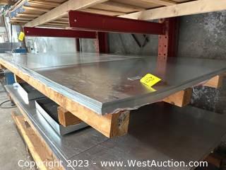 Contents Of Shelf: Approximately (50) Pieces of 24 Gauge Galvanized Sheet Metal - 60"x120"