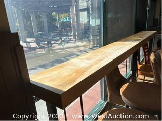 Wooden Table With Metal Frame (No Contents) 