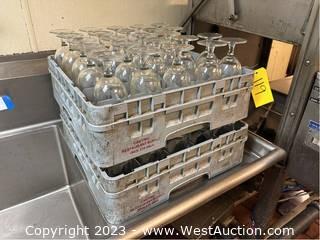 (2) 25-Compartment Glass Racks (Glasses Included)