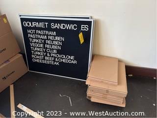 (3) Sandwich Boards with Spare Letters