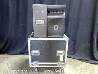 Set Of JBL VRX932LA Loudspeakers With Heavy Duty Rolling Road Case 