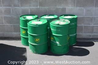 (5) Drums of BP Energol GR-XP 100 Extreme Pressure Gear Oil