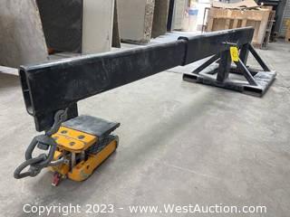 Forklift Ready Extendable Jib With Slab Lifting Attachment 