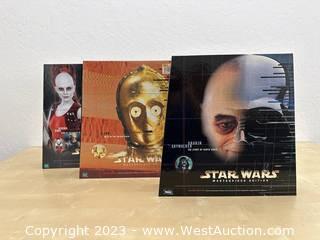 (3) Star Wars Masterpiece Collection Figures and Books