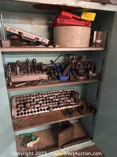 Contents of Cabinet: Collets, Machinist Tooling, and More