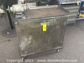 Rolling Steel Cabinet With Grinder