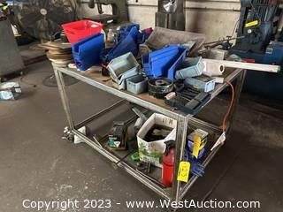 Contents Of Cart: Drill Bits, Hardware, Tools, Shears, Grinding Discs, Tapmatic 90x, and More 