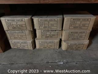 (9) Boxes of Approximately (38) 2” Merchant Couplings 