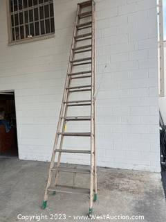Wood 14’ Folding Ladder
