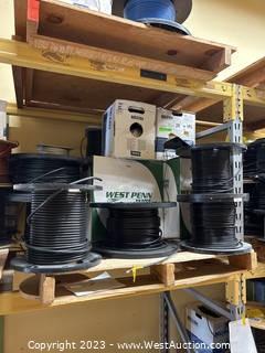 Contents of Pallet: Approximately (17) Spools of Assorted Cable 