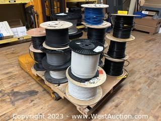 Contents of Pallet: Approximately (17) Assorted Spools of Communications Cable 