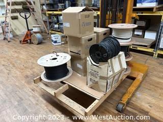 Contents Of Pallet: Approximately (11) Assorted Spools of Communications Cable 