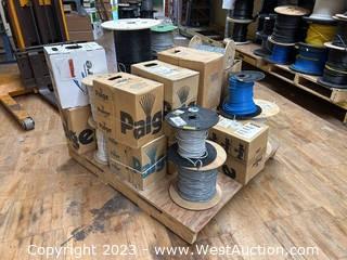 Contents of Pallet: Approximately (20) Assorted Spools of Communications Cable 