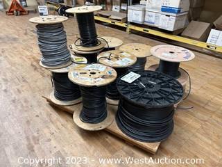 Contents of Pallet: Approximately (11) Assorted Spools of Communications Cable 