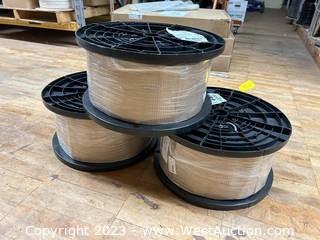 (3) Assorted Spools of CMR Cat 6A 1000ft Communications Cable