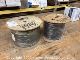 (2) Assorted Spools of Belden 8821 and 9267 Precision Video Coaxial Cable 