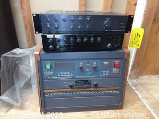 TOA 700 Series Amplifier, TOA 900 Series II Amplifier, And Ring 300 Intercom System 