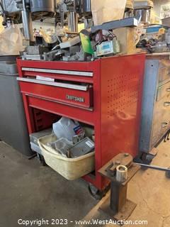 Craftsman Rolling Tool Box with Assorted Hardware, Drill Bits, and More