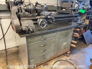 South Bend Precision Lathe with Cabinet and Contents