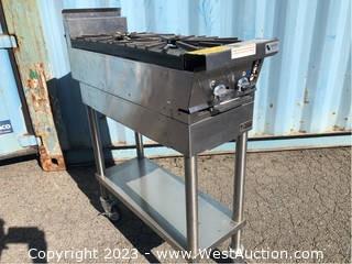 Montague 2-Burner Hot Plate with Modular Stand on Casters