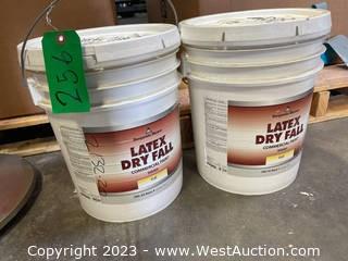 (2) Buckets of Benjamin Moore Latex Dry Fall Commercial Interior Paint 