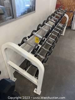 Cybex Prostyle Dumbbell Rack with Saddle and Weights