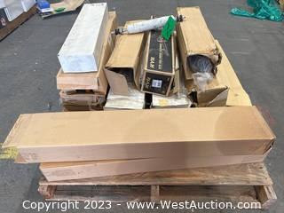 Contents Of Pallet: Champ 25” Fluor Droplight, (3) Assorted Wix Fuel Filters, KYB Shock Absorber, And More