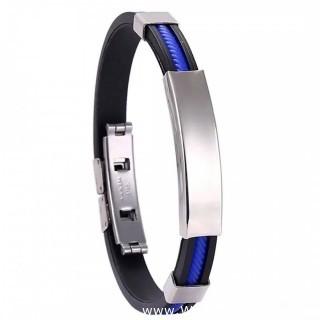 (49) Blue - Titanium Stainless Steel Silicone Bracelets (for Men and Women)