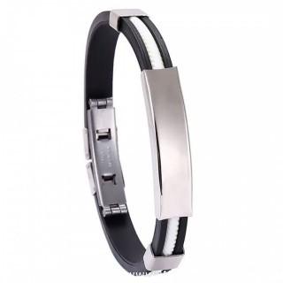 (49) White - Titanium Stainless Steel Silicone Bracelets (for Men and Women)