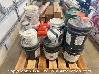 Contents Of Pallet: FlameOff Fire Barrier Paint, Soudal Metal Duct Sealing, Sure Klean Weather Seal, And More