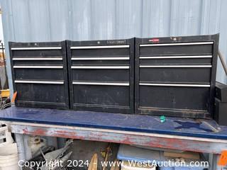 (3) Craftsman Toolboxes With Assorted Casters and other Contents