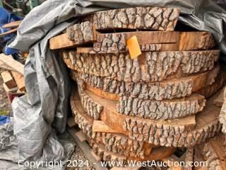 (7) Portioned Slabs Of White Oak Wood 