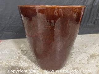 Large Brown Ceramic Planter