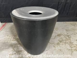 Large Gray Ceramic Planter & Garbage Can
