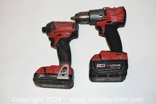 (2) Milwaukee M18 Drill and Impact Driver
