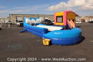 Inflatable Wave Style Slip and Slide (Single Lane) with Pool