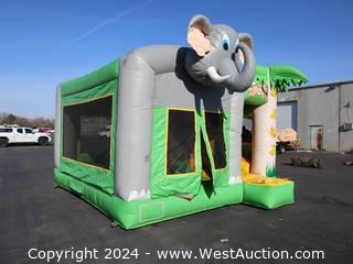 Large Elephant Bounce House with Slide