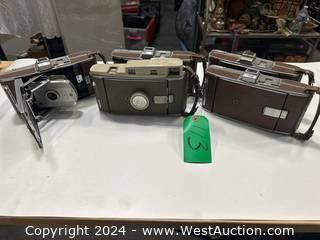 (5) Assorted Vintage Polaroid Land Cameras
